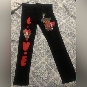 L.O.V.E. Apparel Men's Kodak Black Love Slim Fit Denim Jeans - size 40